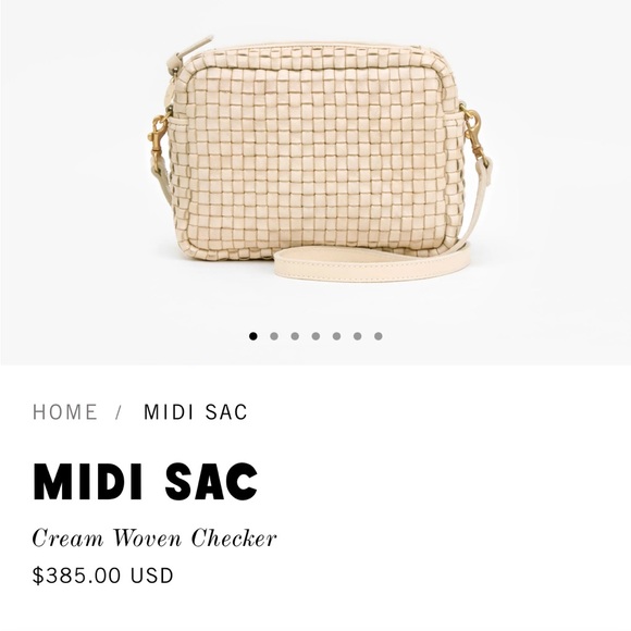 Clare V Cream Woven Crossbody Bag - Picture 2 of 8